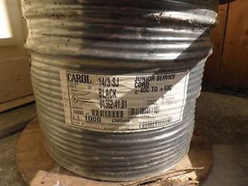 NEW~1000 Ft carol 14/3 SJ Black #01362.41.01~on spool