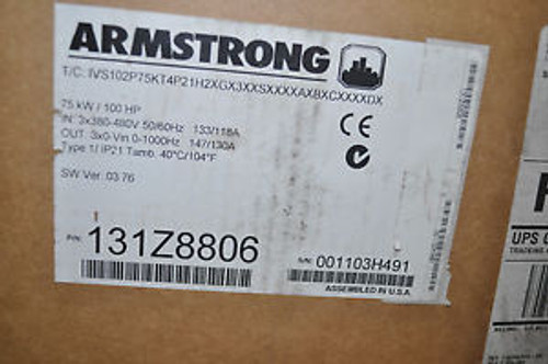 AC SPEED CONTRL NEW ARMSTRONG IVS102P75KT4P21H  INTELLIGENT VARIABLE 100HP