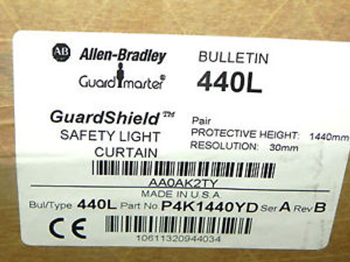 FACTORY SEALED 440L-P4K1440YD SAFETY LIGHT CURTAIN PAIR SER. A, P4K1440YD
