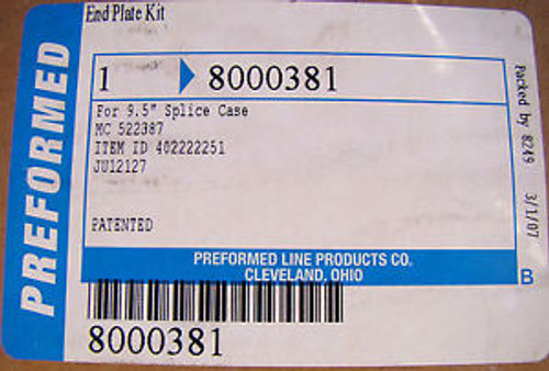 PLP 8000381 9.5 END PLATE KIT 2 PER BOX DRILLABLE 2 SECTION  NEW