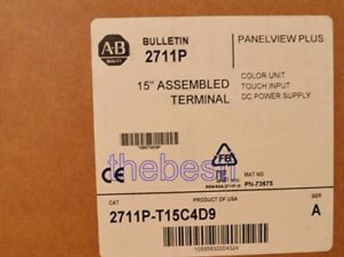 New In Box AB Allen-Bradley 15 PanelView Plus 6 1500 2711P-T15C4D9 A