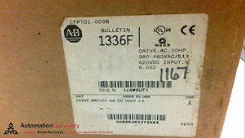 ALLEN BRADLEY 1336F-BFR100-AA-EN-HAS2-L4 SERIES A AC DRIVE, NEW