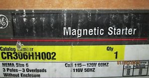 New GE CR306HH002 Magnetic Starter  NEMA Size 6 120V 3 Phase 540 AMPS MAX