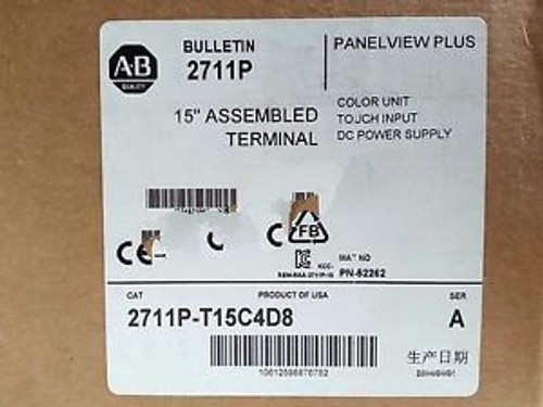 New In Box AB Allen Bradley HMI 2711P-T15C4D8 Touch PanelView Plus