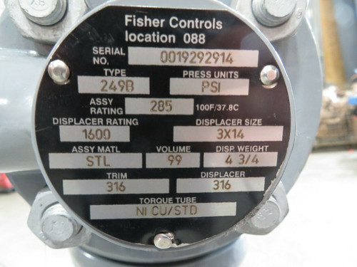 2" Fisher 249B STL CL150 3X14 Flanged Displacer 2500R Controller