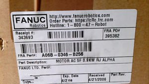 FANUC A06B-0346-B256 AC SERVO MOTOR, NEW