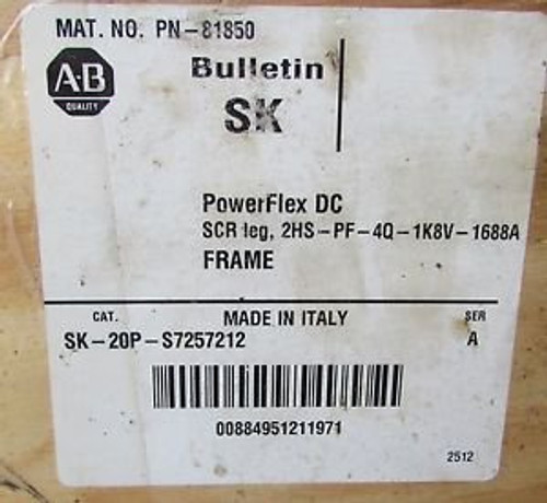 ALLEN BRADLEY SK 20P S7257212 Bulletin SK Power Flex DC Drive 81850