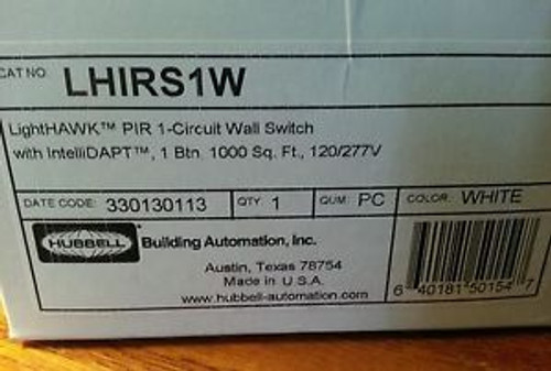 Hubbell LHIRS1W LightHAWK Digital Infrared Occupancy Sensor, WHITE, 120/277v