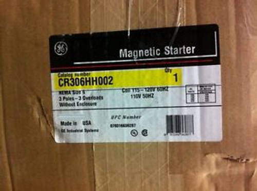 GE CR306HH002 General Electric size 6 open starter 120v coil NEW SEALED