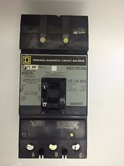 KA36175 SQUARE D  3 pole 175 amp 600V USED GRAY FACE