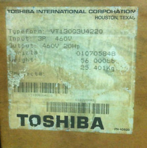 TOSHIBA TOSVERT VT130G3U4220 20 HP 460V TRANSISTOR INVERTER