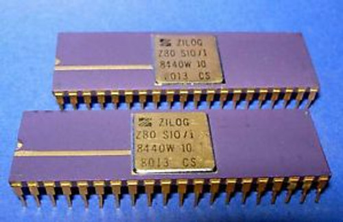 ZILOG Z80 SIO/1 8440W Vintage PURPLE 40-Pin GOLD 1980