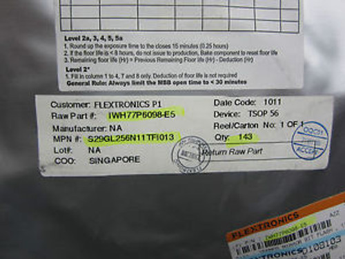 SPANSION S29GL256N11TFI013 DC1011,  5PCS