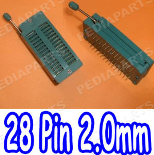 50pcs,28 Pin 28P Dip 2.0mm 2mm ZIF Locking IC Test Socket 28T