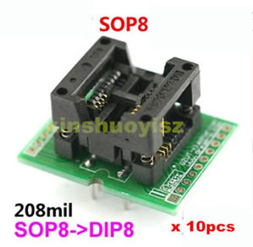 [10x]SOP8 SO8 to DIP8 Programmer adapter Socket Converter for Wide 200mil
