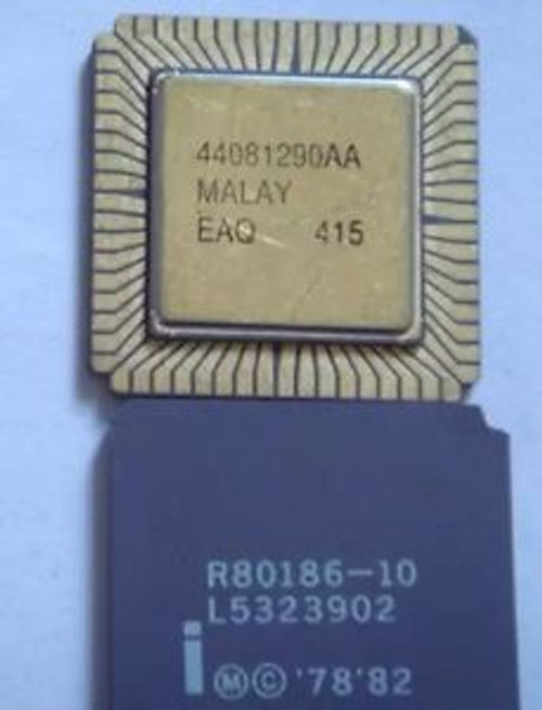 R80186-10 16-BIT, 10 MHz, MICROPROCESSOR, CQCC68 Intel new but old