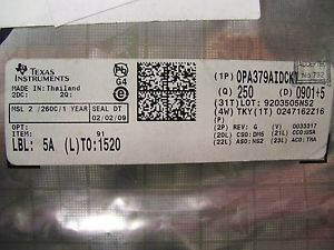Texas Instruments TI OPA379AIDCKT, I/O Op Amp, Sealed Factory Reel (250 pieces)