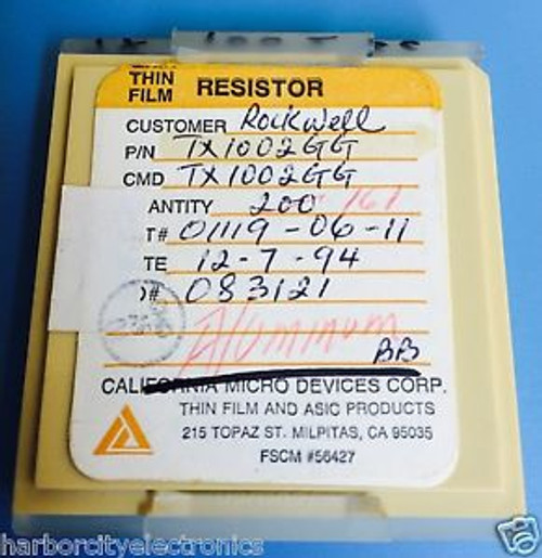TX1002GG CALIFORNIA MICRO DEVICES RESISTOR THIN FILM ROCKWELL 161/units