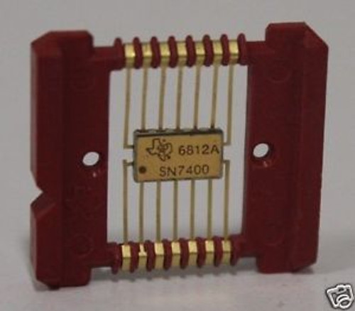 Rare Vintage Flatpack TI IC SN7400 6812A Gold SN 7400