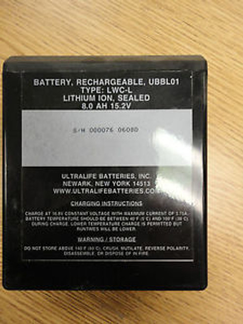 Ultralife UBBL01 Lithium Ion Sealed Rechargable Battery Type LWC-L 8.0AH 15.2V