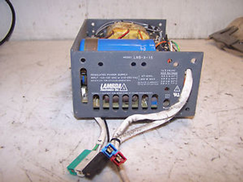 LAMBDA 15 VDC OUTPUT POWER SUPPLY LNS-X-15  105 - 127 OR 210 - 250 VAC INPUT