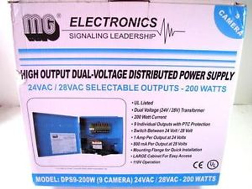 MG Electronics DPS9-200W 24VAC/28VAC Dual-Voltage Distributed Power Supply NEW