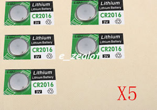 5PCS CR2016  Button batteries  3V perfect  Li Battery