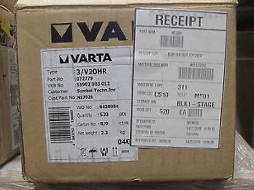 520 Varta Battery 72779 NE7026 Brand New