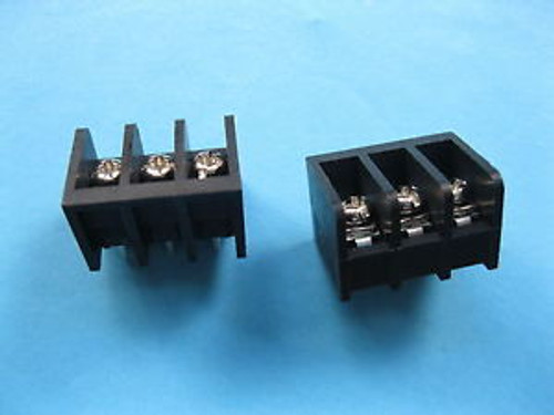 200 pcs Black 3 pin 6.35mm Screw Terminal Block Connector Barrier Type DC29B