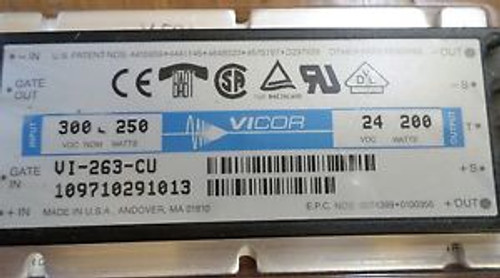 VICOR VI-263-CU  DC-DC Converter Input: 300 VDC 250 W Output: 24 VDC 200 W NEW