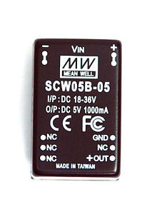 10pc SCW05B-05 DC to DC Converter Vin=24V Vout=5V Iout=1A Pout=5W 5W Mean Well