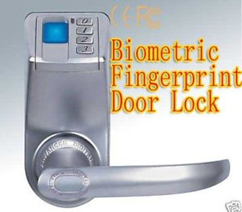 Silver Stylish Fingerprint Pin Code Key Door Lock Brand NEW