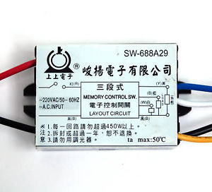 10 3ways Electronic Switch Lamp Lighting on/off AC220V