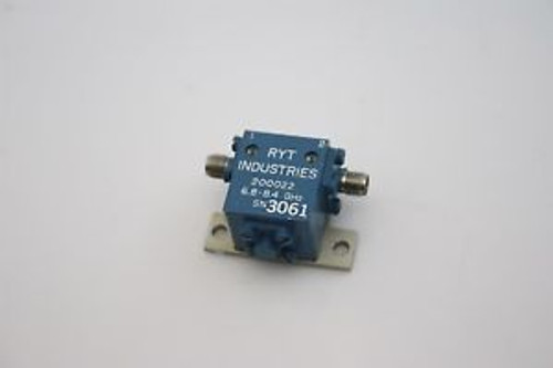 RYT Industries RF Isolator ~22db 6.8-8.4 GHz  SMA Connectors TESTED