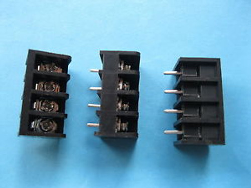 200 pcs Black 4 pin 6.35mm Screw Terminal Block Connector Barrier Type DC29B