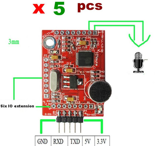5pcx Speech recognition module LD3320 Integration with single chip microcomputer