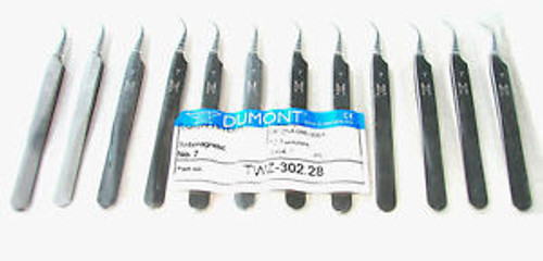 Original Dumont High Tech Tweezers Stainless Anti Magnetic No: 7 Set of 10 pcs