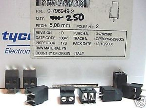 TYCO 796949-2 Terminal PCB 1x2 5.08mm .200sp Qty 250