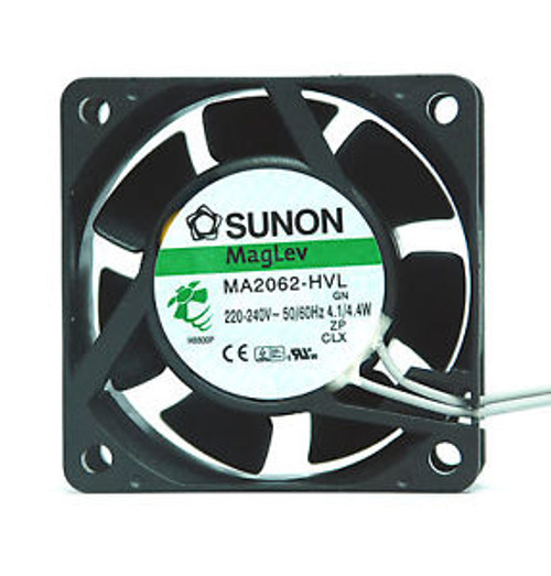 10pc SUNON AC Fan MagLev MA2062-HVL GN AC220-240V 50/60Hz 4.1/4.4W 60x60x25mm UL