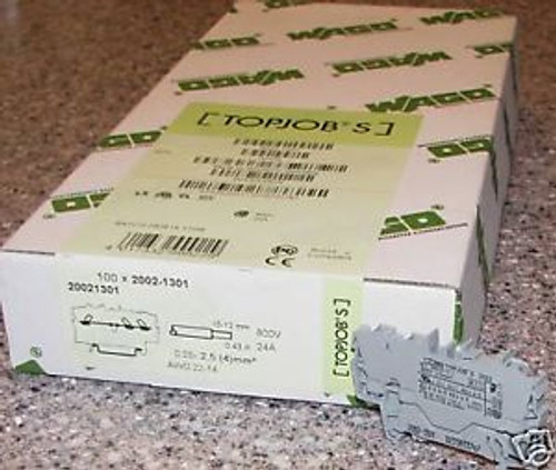 100 Wago Topjob/Topjobs 3-Pole Terminal Block 2002-1301 22-14 awg NIB