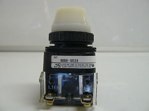 ALLEN BRADLEY 800H-QR24 WHITE ILLUMINATING PILOT LIGHT 4X24VAC/DC 30.5MM 4/4X/13