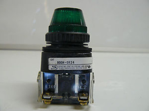 ALLEN BRADLEY 800H-QR24 GREEN ILLUMINATING PILOT LIGHT 4X24VAC/DC 30.5MM 4/4X/13