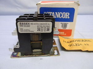 Essex 154A1A3 3-Pole Contactor 24 VAC Coil 20/30 Amp Contact
