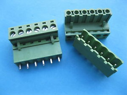 150 pcs 5.08mm 6 way/pin Screw Terminal Block Connector Green Pluggable Straight