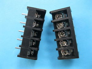 200 pcs Black 5 pin 8.25mm Screw Terminal Block Connector Barrier Type DC39B