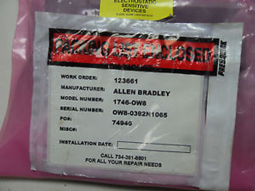 (Q9-3)  1 NEW ALLEN BRADLEY 1746-OW8 MODULE SEALED