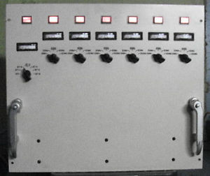 Vintage 19 Rack Panel+7 Edge-Mount Analog Meters+switc