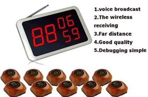 Wireless Guest Calling System For Restaurant Service (Pager & Receiver) 10 bell