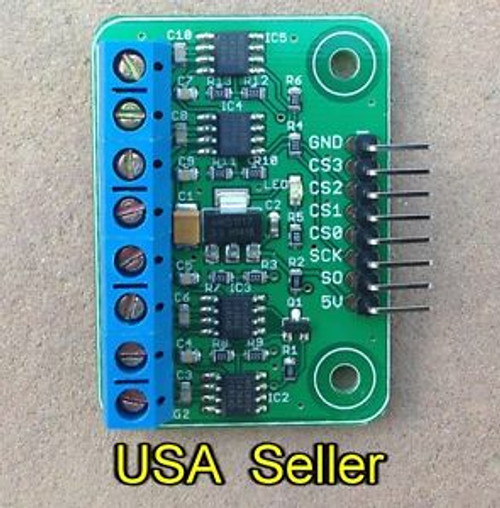 Quad MAX31855 thermocouple breakout board for 5V systems (type K K-type)