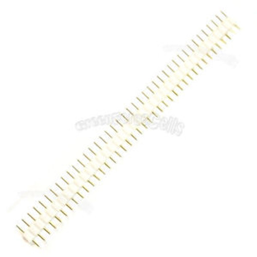 100 x Male White 40 PCB Single Row Round Pin 2.54mm Pitch Spacing Header Strip